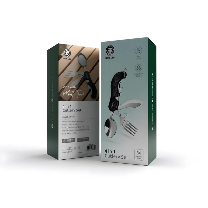 ست قاشق و چنگال مسافرتی گرین لاین Green Lion 4 in 1 Cutlery Set