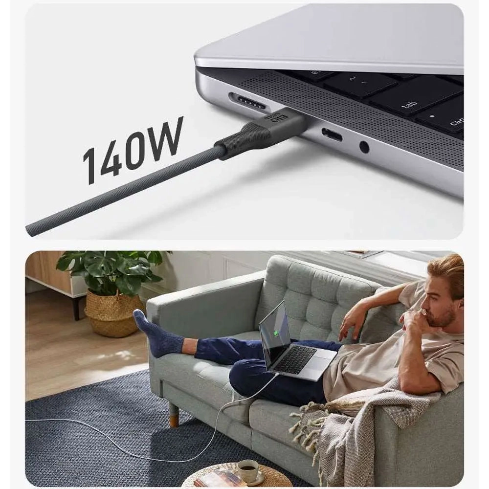 کابل شارژ USB-C به USB-C انکر 544 مدل A80F1 طول 0.9 متر توان 140 وات