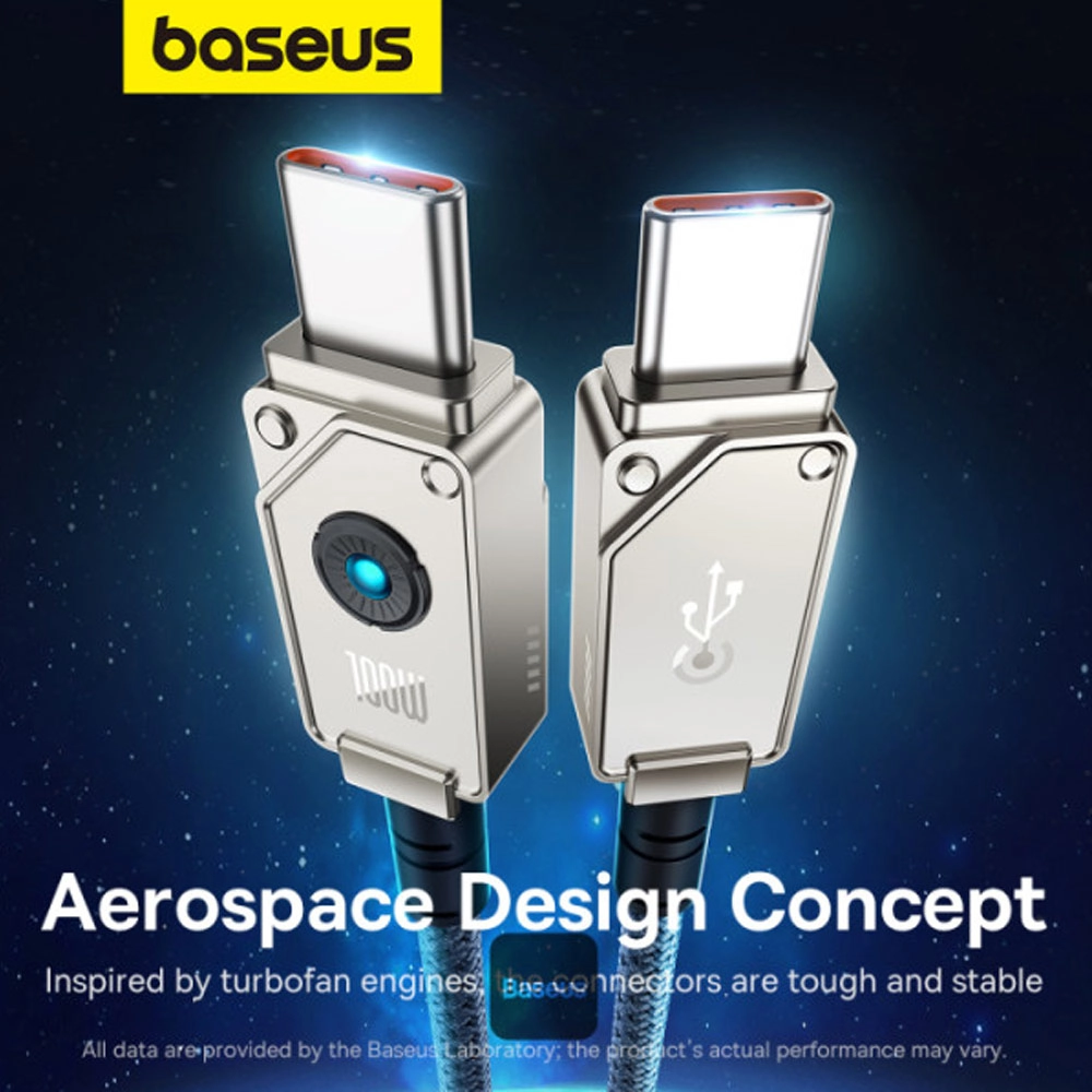 کابل شارژ USB-C به USB-C بیسوس مدل Unbreakable طول 1 متر توان 100 وات