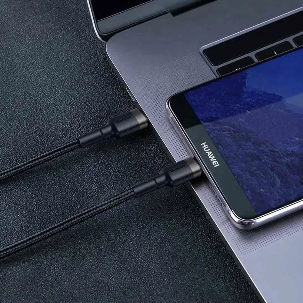 کابل شارژ USB-C به USB-C بیسوس مدل Cafule CATKLF-HG1 طول 2 متر توان 60 وات